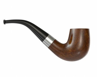 Beyaz arka plan üzerinde ahşap boru