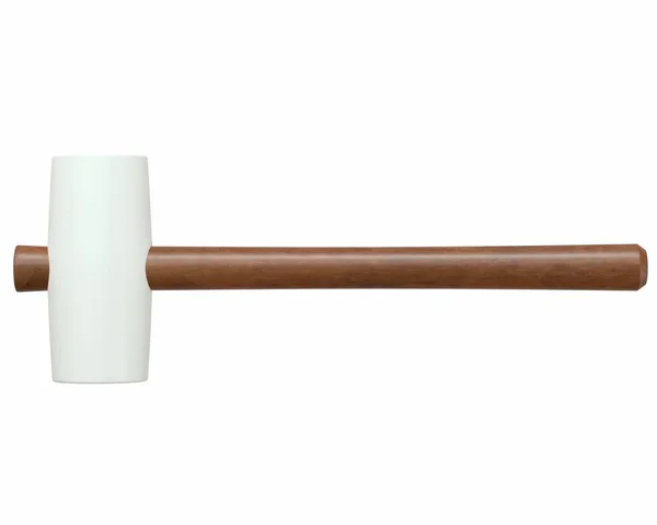Mallet Rubber Wooden Handle Rendering Isolated White Background — Stock Photo, Image