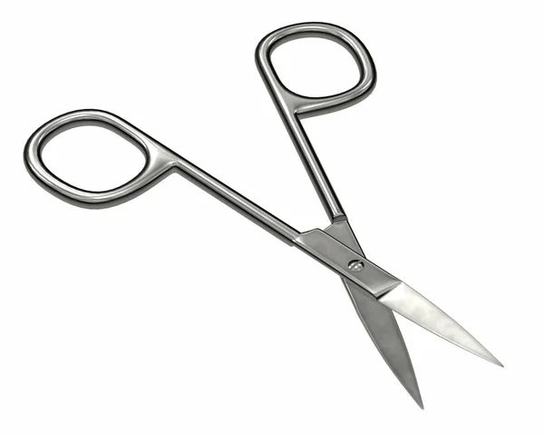 Nail Scissors Stainless Steel Rendering Isolated White Background — Stock Photo, Image