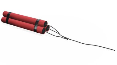 Beyaz arka plan üzerinde izole paketi 3d render dinamit sopa