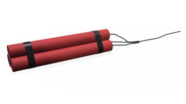 Beyaz arka plan üzerinde izole paketi 3d render dinamit sopa