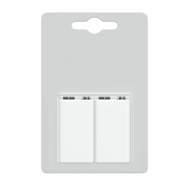 电池2包无品牌模型3D 渲染隔离在白色背景 — 图库照片