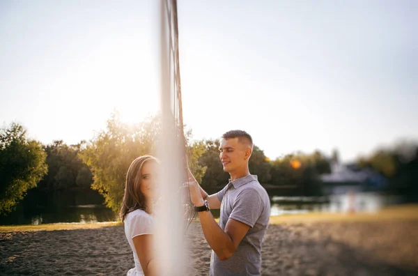 Jovem Casal Apaixonado Posando Foto Livre Sessão — Fotografia de Stock