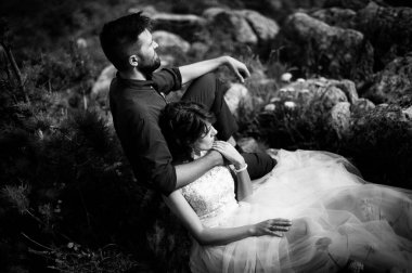 açık fotoğraf - güzel çifte ait siyah-beyaz fotoğraf oturum 