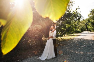 mutlu genç gelin ve damat