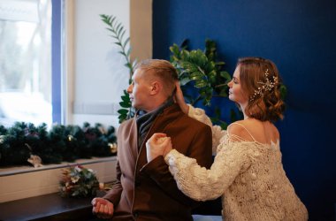 Aşık Şık İhale Çift. Düğün Günü Gelin Damat