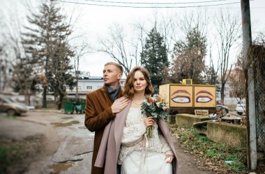 Aşık Şık İhale Çift. Düğün Günü Gelin Damat