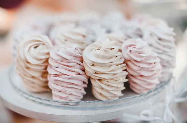 Svatební Stůl Cukrárně Pastelových Barvách — Stock fotografie