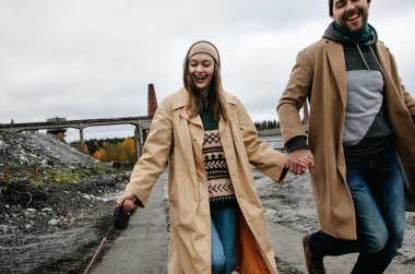 Aşık çift, seçici odaklanma 