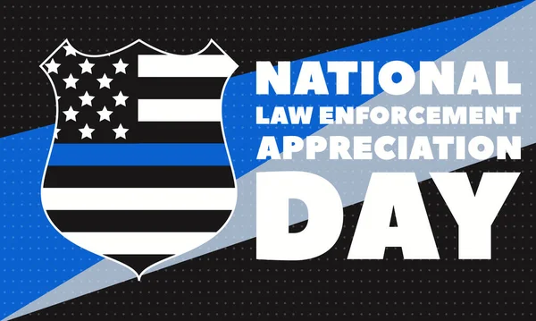 NATIONAL LAW ENFORCEMENT APPRECIATION DAY (L.E.A.D.). January 9. Poster, card, banner, background, T-shirt design.