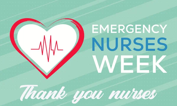 Emergency Nurses Week. It always takes place the week surrounding Emergency Nurses Day, the second Wednesday in October each year. Poster, card, banner, background design.