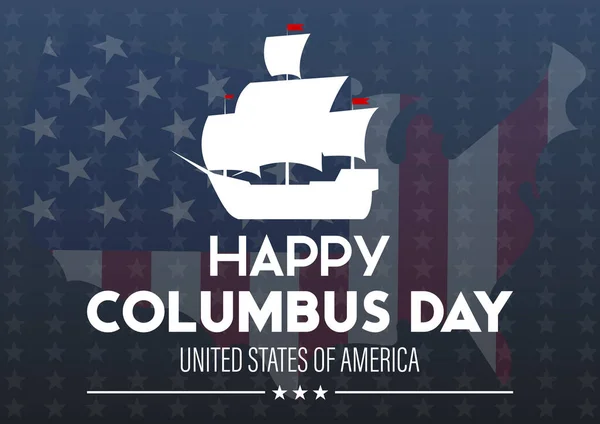 Happy Columbus Day. National holiday celebrate in the United States in October. Poster, banner, background design.