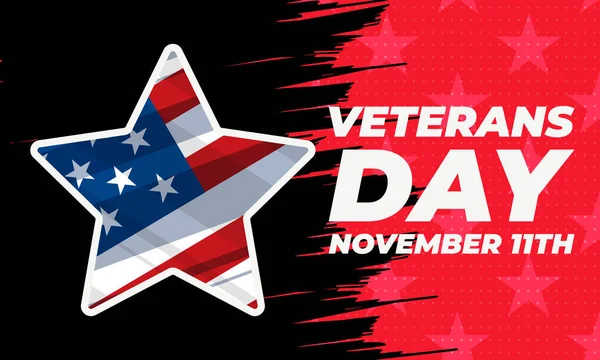 Veteran's Day is a National Holiday celebrated each year on November 11th. Background, poster, greeting card, banner design.