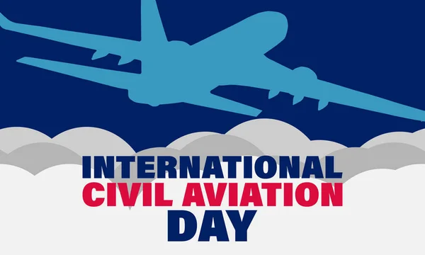 International Civil Aviation Day is observed annually on December 7 and is an official recognized by the United Nations. Poster, banner, background design.