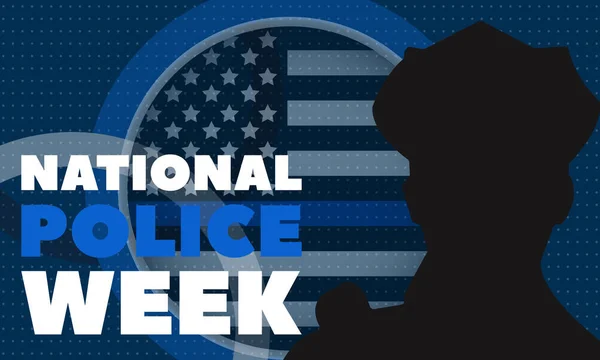 National Police Week. Celebrated in the United States in May. Police Officers Honor and Memorial Day. Poster, card, banner, background design.