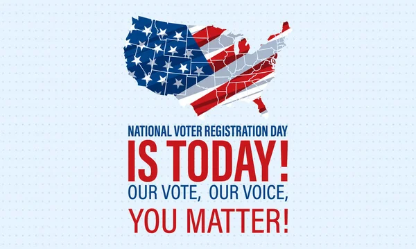 National Voter Registration Day. Celebrate this National Day on the fourth Tuesday in September. Poster, card, banner, background design.