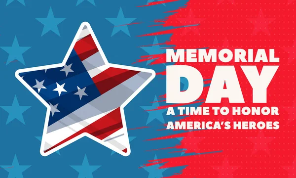 Memorial Day USA. Celebrated in the United States in May. Remember and Honor. Poster, card, banner, background design.