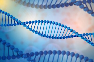 Dna molekülünün Illustration. Organizmanın ortamında bir nükleotit helisel molekülünün. Keşfi kavramı genetiği değiştirilmiş
