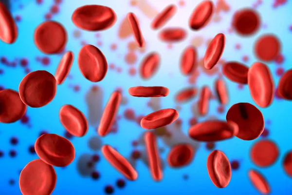 Illustration Roter Blutkörperchen Erythrozyten Aus Nächster Nähe Unter Dem Mikroskop — Stockfoto