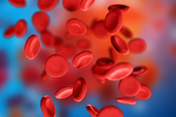 Kırmızı Kan Hücreleri Eritrositler Yakın Çekim Mavi Zemin Üzerine Bir — Stok fotoğraf