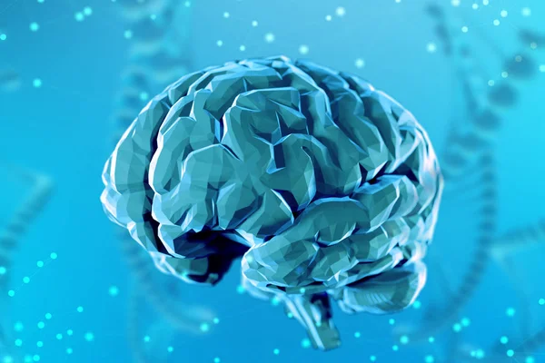 Illustration Digitala Hjärnan Abstrakt Bakgrund Begreppet Artificiell Intelligens Och Obegränsade — Stockfoto