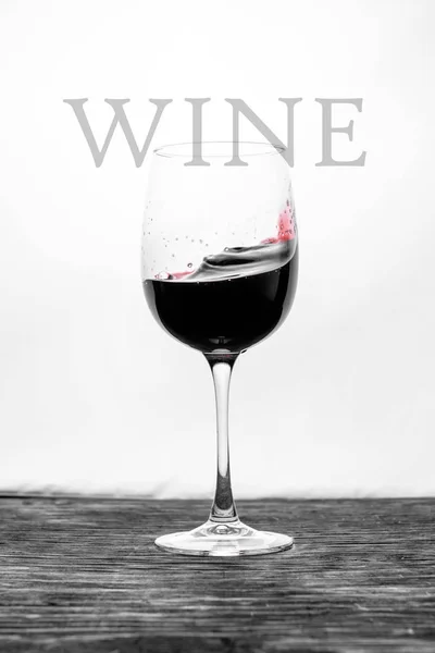 Red Wine Glass Splashes Motion White Background Stylish Design Drink — Stock Photo, Image