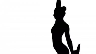 Poz dandayamana dhanurasana pratik Yoga öğretmeni siluet.