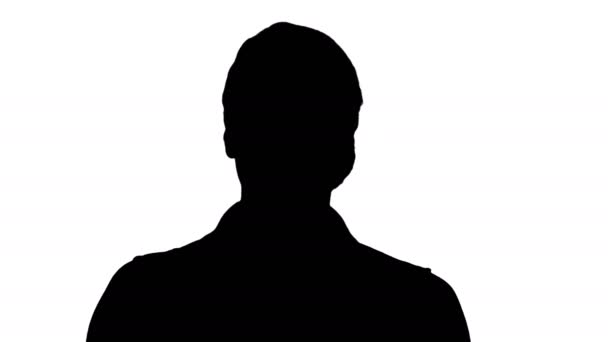 Silhouette Beautiful blonde woman walking forward. — Stock Video