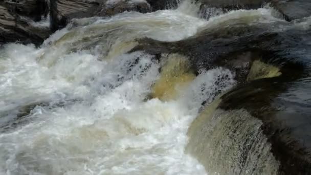 川に山の勢いよく流れる水 解像度でプロのショット 002 を使用できますなど 業務用ビデオ ビジネス プレゼンテーション ブロードキャスト — ストック動画