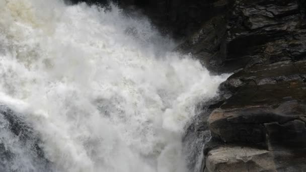 Vattendropparna slår mot rock. — Stockvideo