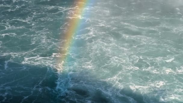 Rainbow och kokande vatten på Niagara Falls — Stockvideo
