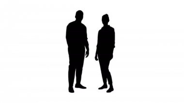 Siluet başarılı iş adamları, iş adamları poz veriyor.