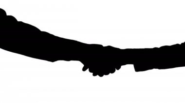 Afro-Amerikan ve Kafkas kadın ellerinin silueti.