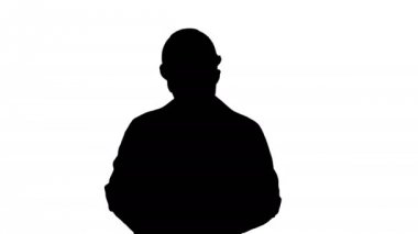 Siluet Site mühendis cheching kağıtları ve onun etrafında bir şey.