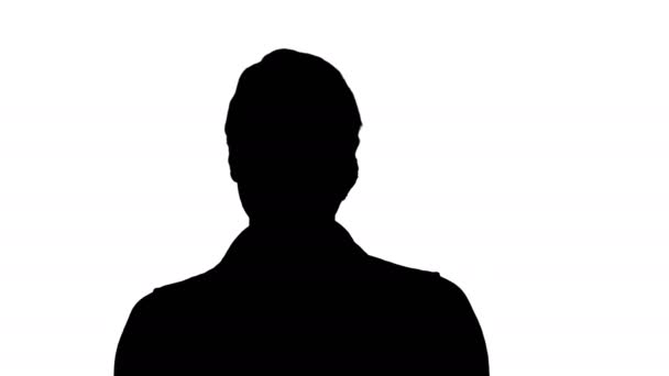 Silhouette Amazing glamorous luxury woman smiling and walking to camera. — Stock Video