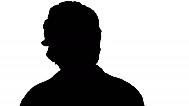 Silhouette Medical doctor woman going. — Stock Video