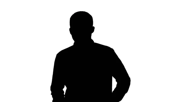 Silhouette Running man i casual. — Stockfoto