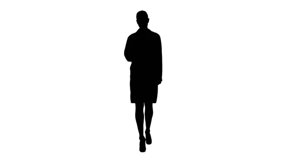 Silhouette Terapista medico donna andando dritto. — Foto Stock