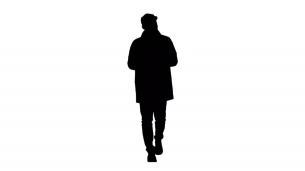 Silhouette Man ha la migliore idea e ne è felice. — Video Stock