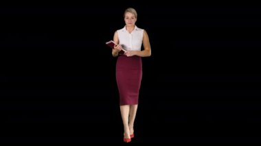 Başarılı işkadını veya onun notları, alfa kanalı bir göz alarak girişimci