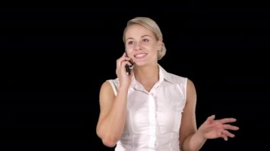 Yaşam tarzı, iş ve insan kavramı: Evet, alfa kanalı gülümseyen kadın portresi