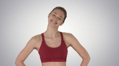 Uygun ısınma boyun zorlanma ve yaralanma degrade arka plan üzerinde engelleyebilirsiniz.