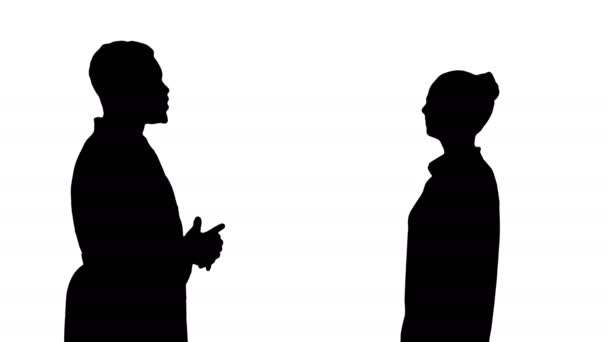 Silhouette Acquaintance médecin avec un patient. — Video