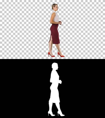 Yürüyen iş kadını, Alfa Kanalı.