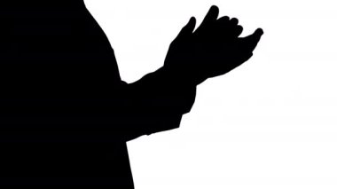 Silhouette Iş adamı eller alkışlar.