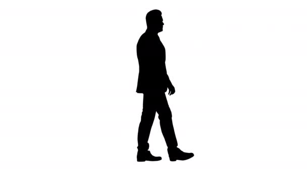 Silhouette üzletember megy előre. — Stock videók