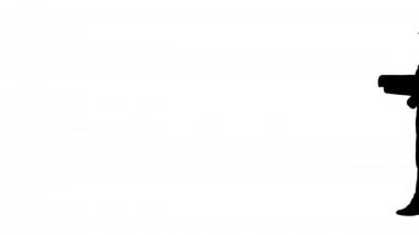 Yürüyüş yaparken Silhouette iş adamı bilgisayar bilimi kuyumcu cep telefonu tarafından konuşurken.