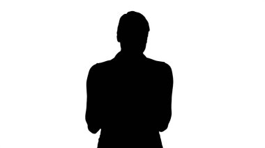 Siluet güzel neşeli kız Euro faturaları ile.