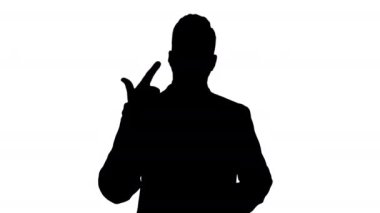 Kısa iş ipuçları veren Silhouette Işadamı Yöneticisi. Eğitim.