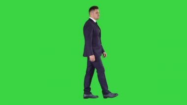 İşadamı Yeşil Ekran, Chroma Key ileri gidiyor.